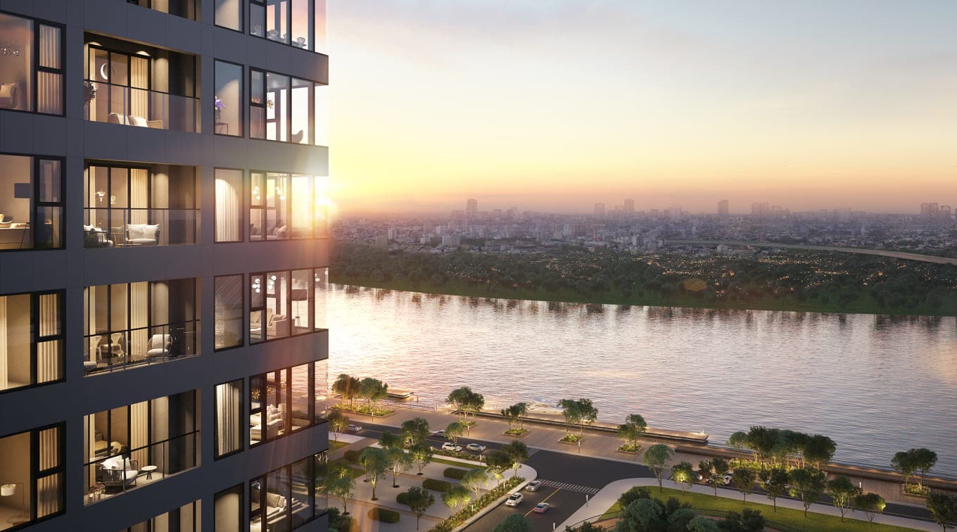 Grand Marina, Saigon hướng nhìn từ dự án ra sông Sài Gòn.