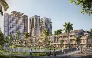 Khu tổ hợp Xanh Island Cát Bà với cảnh quan hiện đại, hấp dẫn du khách.
