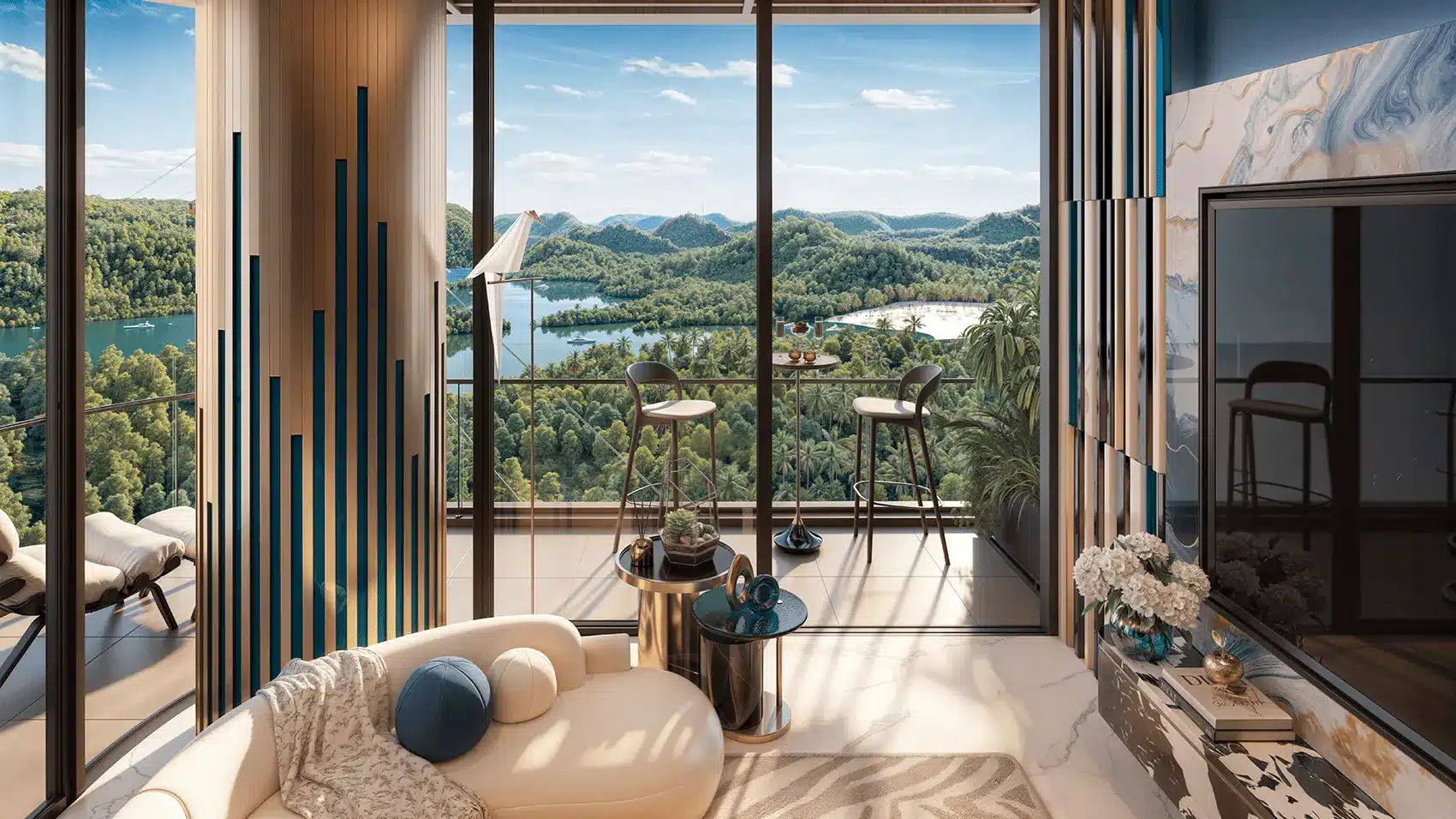 Toàn cảnh hùng vĩ từ căn hộ cao cấp tại Xanh Island Cát Bà, nơi vẻ đẹp thiên nhiên giao hòa cùng kiến trúc hiện đại.