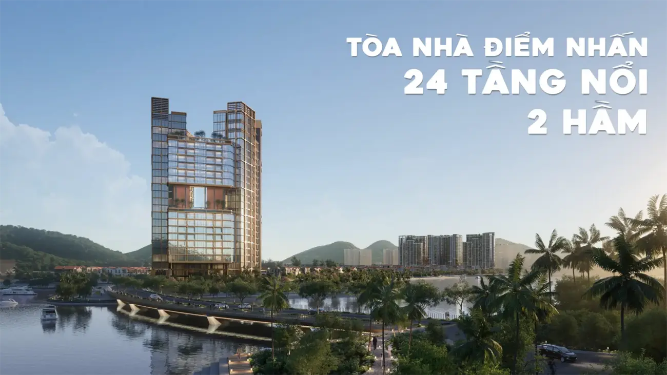 Tòa nhà điểm nhấn 24 tầng nổi, kề sông thuộc dự án Charmora City.